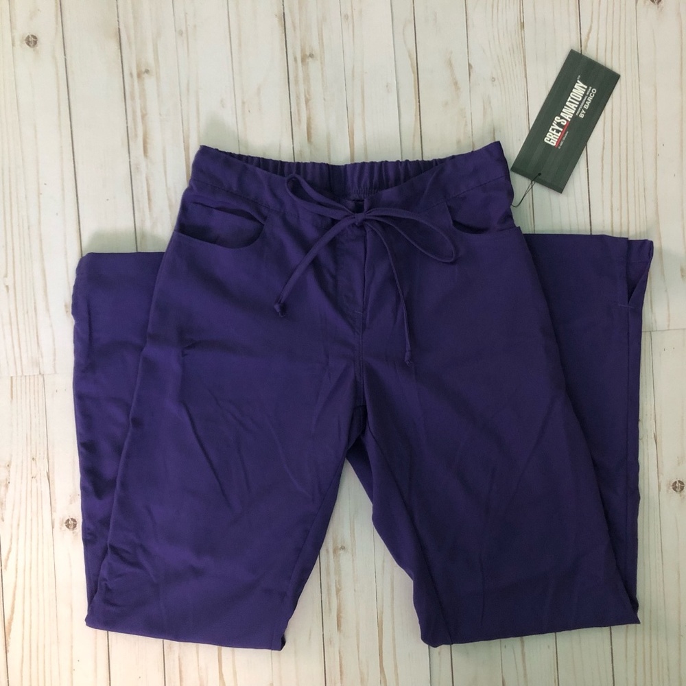 NWT Greys Anatomy Scrub Bottoms, Purple Rain S